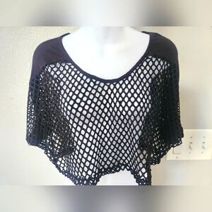 Black Mesh Women's Crop Top